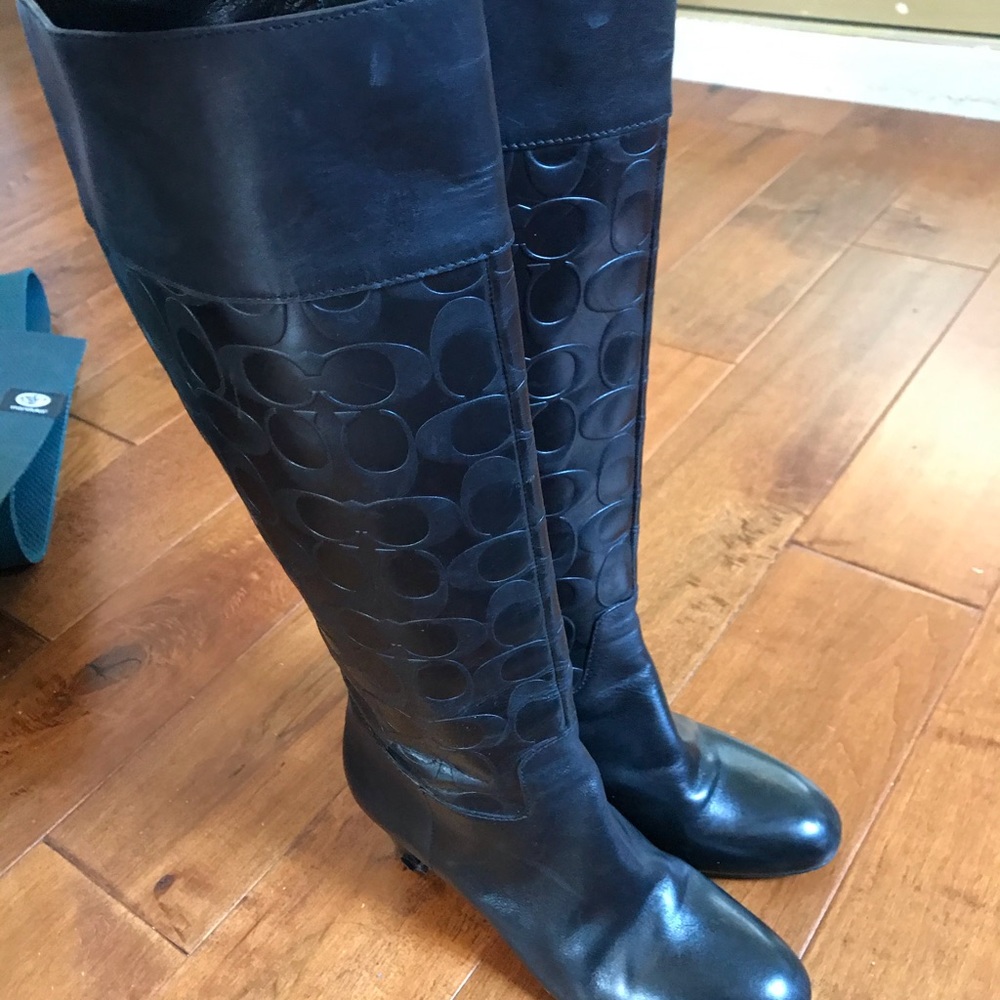 Coach black riding boots